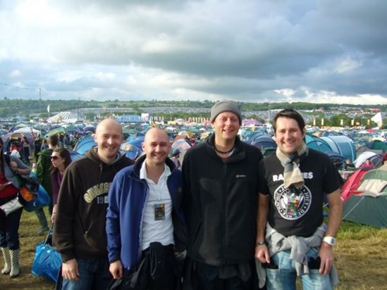 Glastonbury with James, Chris & Lee