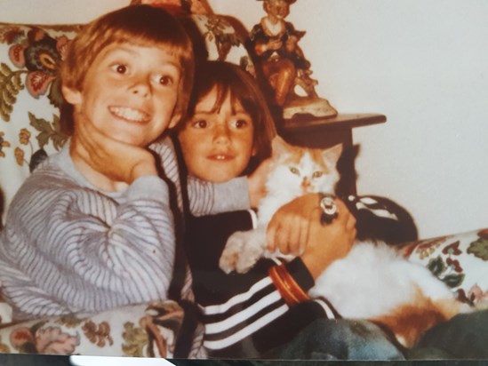 Leighton and I as kids, happy times x