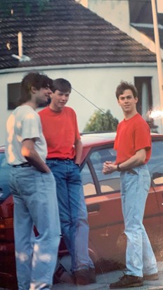 This is Leighton, myself and Robin when we were 14 years old. Tucked in matching red t-shirts!