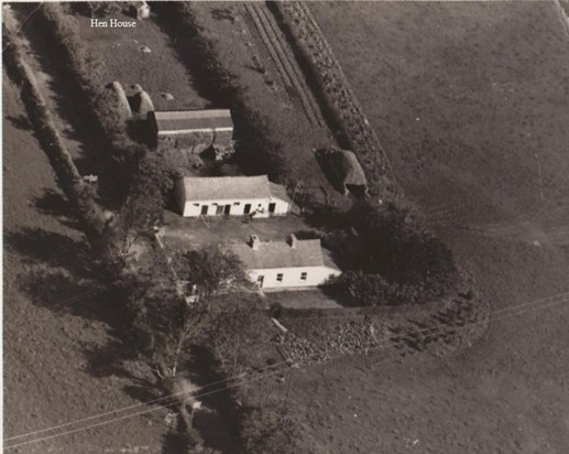Bridies First Home Ballydesmond Ireland (hen house at the top of the picture)
