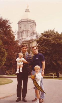 Visiting with Father Jim at Notre Dame 1972