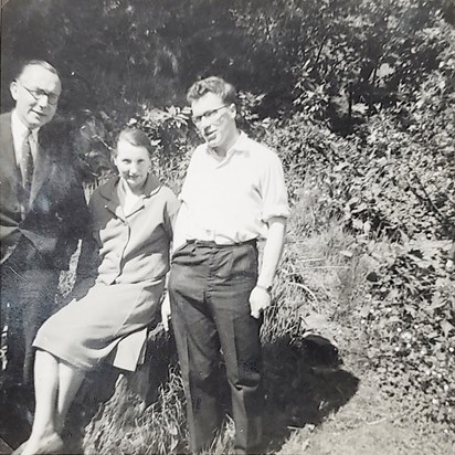 Dad with his parents. Muriel and Gerald