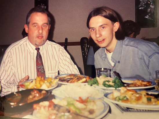 Dad always enjoyed a Chinese meal - this one was for Gareth’s 18th birthday 