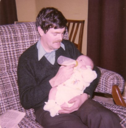 Julian with baby Simon - March 1978