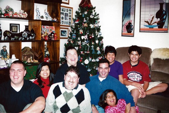 Auntie Baby and family at Christmas, 2002