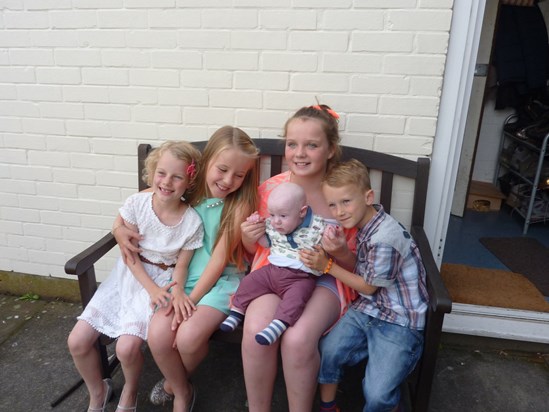 Elizabeth & Alice with their cousins Amelie, Luke and Archie. Elizabeth would always help out with her younger cousins who loved to play with her, she was a caring & kind hearted little girl with a beautifu smile.