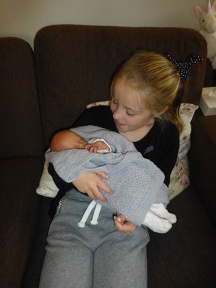 Elizabeth meeting her youngest cousin Matilda. Elizabeth was so woried how to hold her as she was so small but she did a brilliant job of cuddling. A memory we will treasure forever xXx