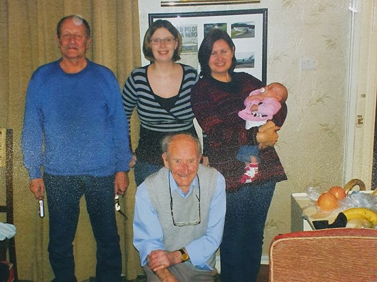 Family photo of the  5 generations taken at my grandads 
