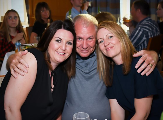 Dad with Tracey and Claire on the Mediterranean Cruise in 2019