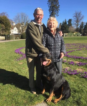 Lily and Tony with our much loved and missed dog Bruce. 