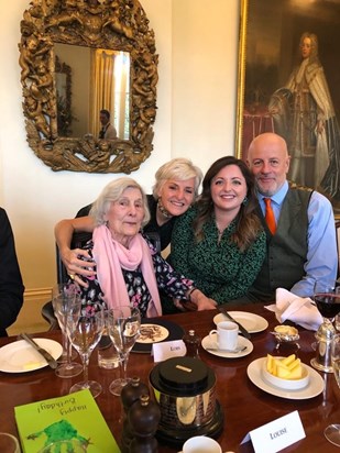 Louise Beveridge, Johnny Beveridge, Kirsten Dewar and Lois at her 100th birthday in 2020 