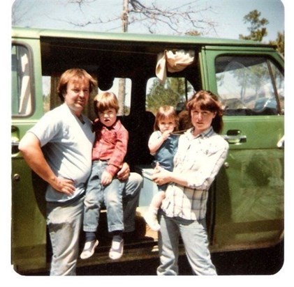 On the road with the hippy family, circa 1981