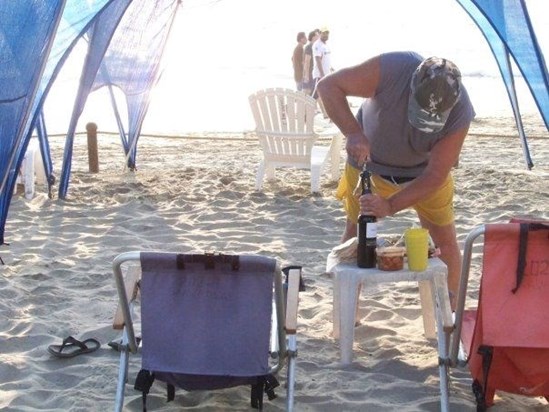 Our personal beach bartender -- Mexico, 2009