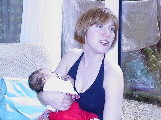 The lovely Luce holding Mia in 2003. She was about 3 months old x