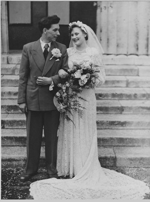 Derek and Margaret Rice on their wedding day 25 May 1951