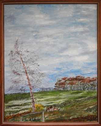 Dad's painting of his favourite golf course - Holtye