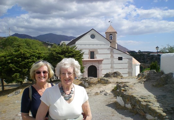 Lorna with Jenny in Spain