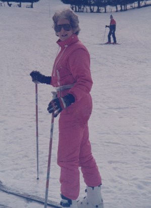 Sporty Lorna, skiing in Switzerland