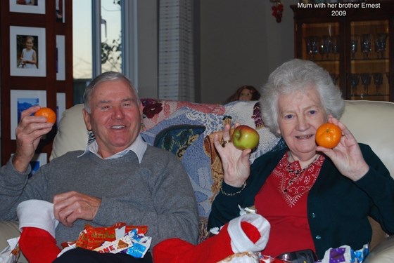 Mum with her brother Ernest 2009