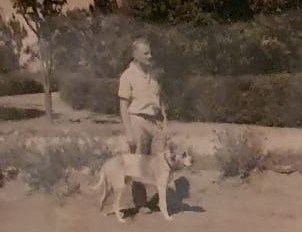 Dad with Buster in Gwello 1959