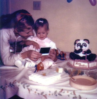 Mom with Clare on her 1st birthday , Feb.7,1982 