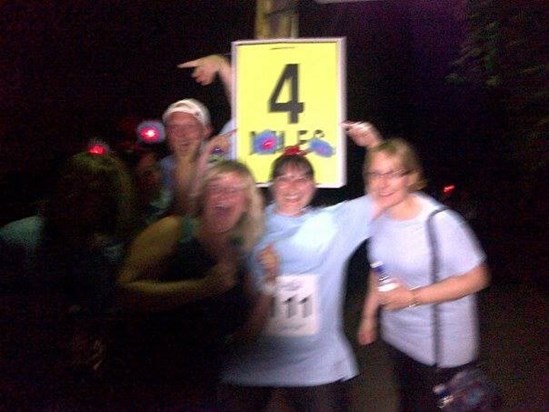 The 4 Mile marker - halfway there!