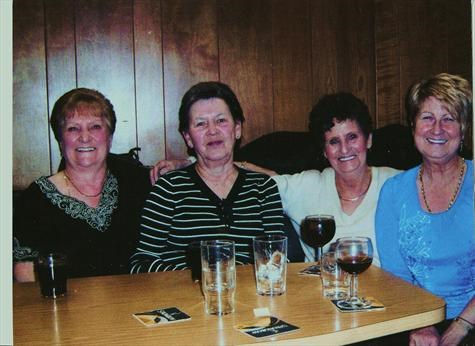 Marion, Dorothy, Mother, Yvonne, Mother's long-time friends at the Boilermaker's Club,Aberdeen