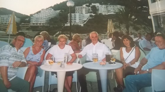 hotel calla llonga in Ibiza, with friends met on holiday