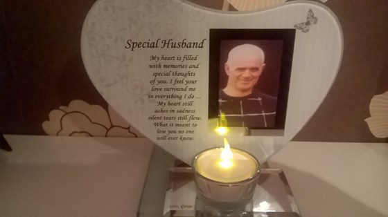 special husband in memory frame and candle