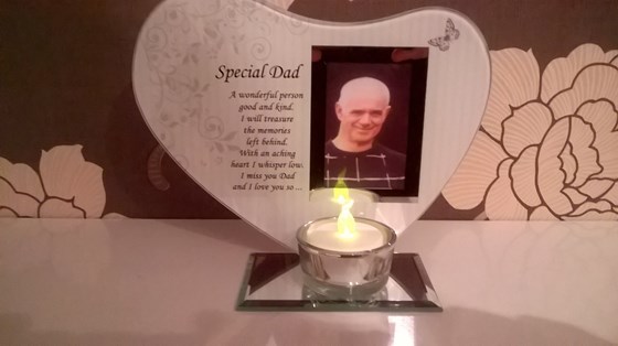 special dad in memory frame, candle and poem x