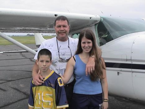 Jon, Dad and Sammy went on airplane ride 2004