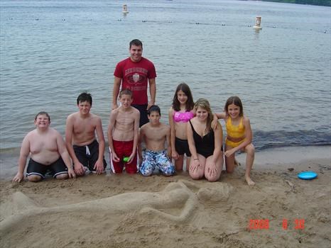 Sammy's mermaid sand sculpture at Bass Lake