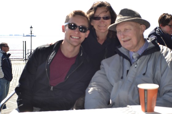 Matthew, Alison and Bernard on Southend Pier - 2014