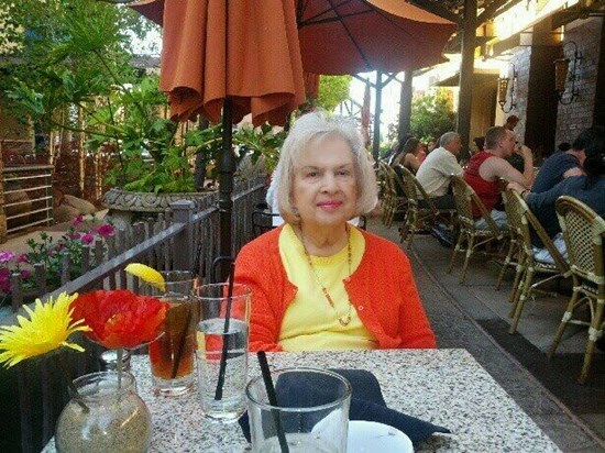 Gloria at her favorite Mexican restaurant in Sacramento