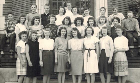 Gloria 4th from right front row at East High SLC