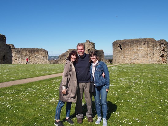 John at Flint Castle with Lori and Janaya