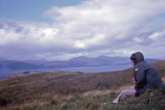 John on Seil Island gazing at the Isle of Mull 1972