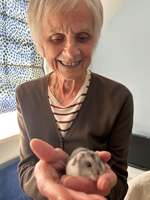 Grandma and her grandhamster, Gus