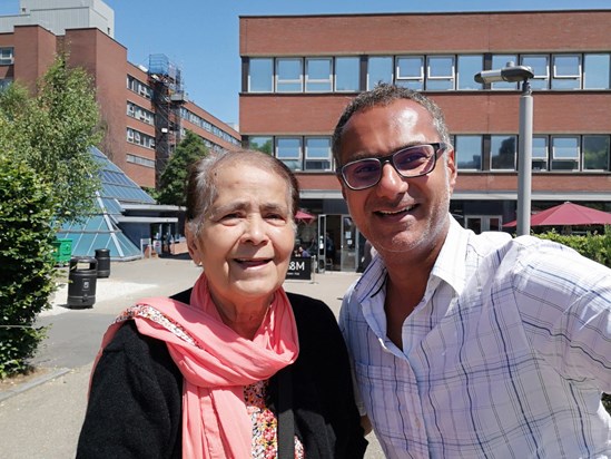 Azra Abid (Mum) at St. George's after an initial cancer diagnosis July 2018