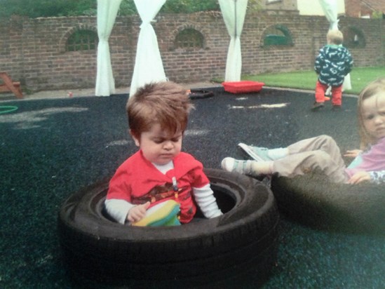 'Seriously you put me in a tyre???' . . .'where's my comfy buggy????'