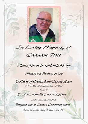 Details for funeral