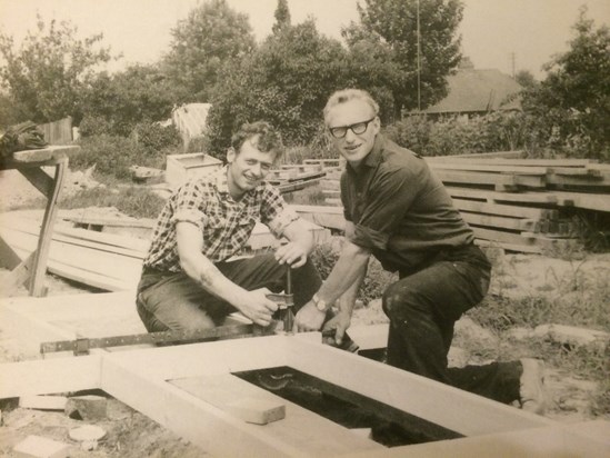 Ernie and Mick Frost on the self build