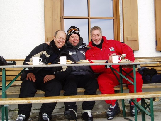 Skiing 2006: Tony was so generous , he returned with no change from 50euros, having bought drinks for the band & bar staff, he then said keep the 5 euros change. We removed him from kitty duties :p Great memories of a lovely guy x
