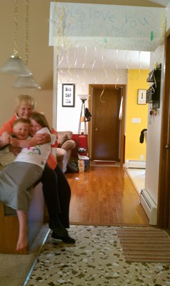 The kids always loved it when Grandma would visit.  Lots of hugs and laughs!