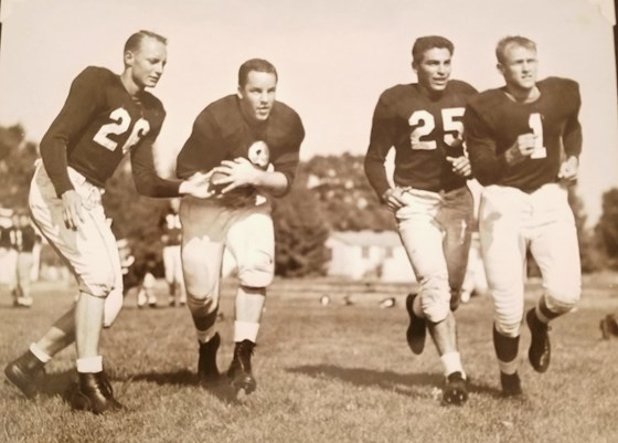 Al (on left) with his Leghorn Football Teammates 