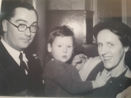 Bill with his Mum and Dad 