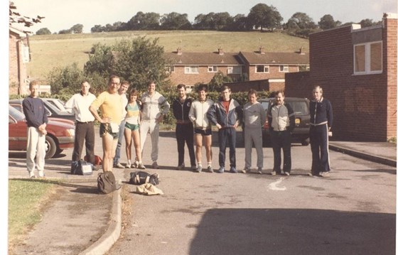 St Pauls PTA Running Team 1985 at St Pauls before run
