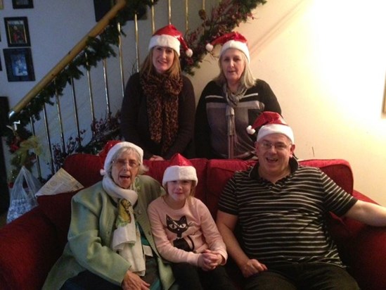 Christmas 2013. Mum, Georgia, Paul, Joanne and Carole