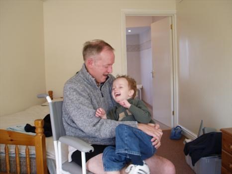 Having a good giggle with Grandad Kevin