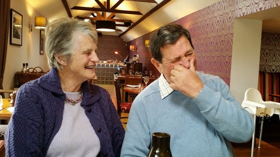 Sharing a joke with Grandma Mo